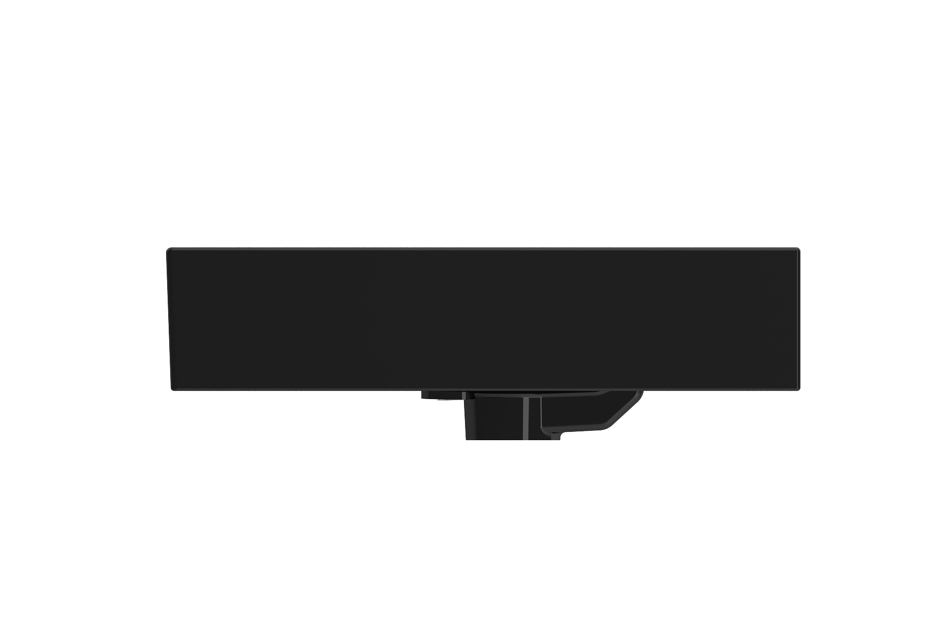 BOCCHI Milano 24" Rectangle Wallmount Fireclay Bathroom Sink, Black, 3 Faucet Hole, 1376-005-0127