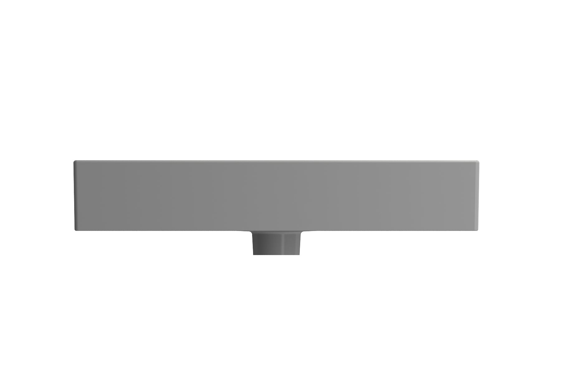 BOCCHI Milano 24" Rectangle Wallmount Fireclay Bathroom Sink, Matte Gray, 3 Faucet Hole, 1376-006-0127