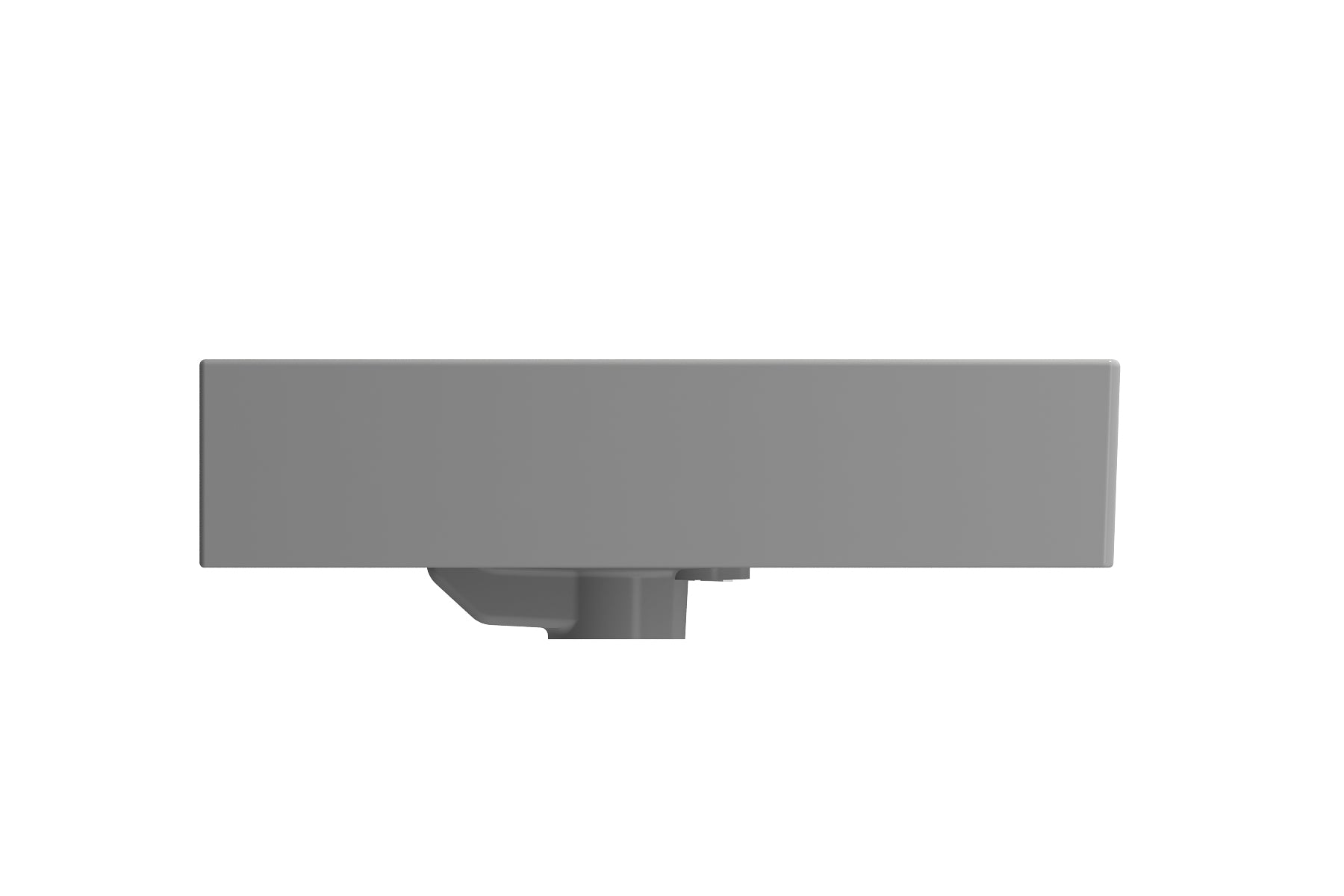 BOCCHI Milano 24" Rectangle Wallmount Fireclay Bathroom Sink, Matte Gray, 3 Faucet Hole, 1376-006-0127