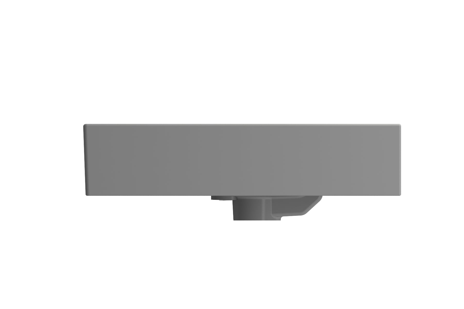 BOCCHI Milano 24" Rectangle Wallmount Fireclay Bathroom Sink, Matte Gray, 3 Faucet Hole, 1376-006-0127