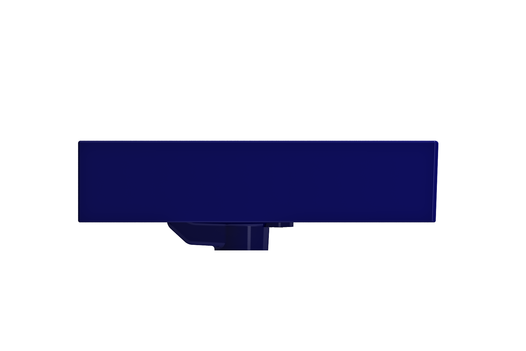 BOCCHI Milano 24" Rectangle Wallmount Fireclay Bathroom Sink, Sapphire Blue, Single Faucet Hole, 1376-010-0126