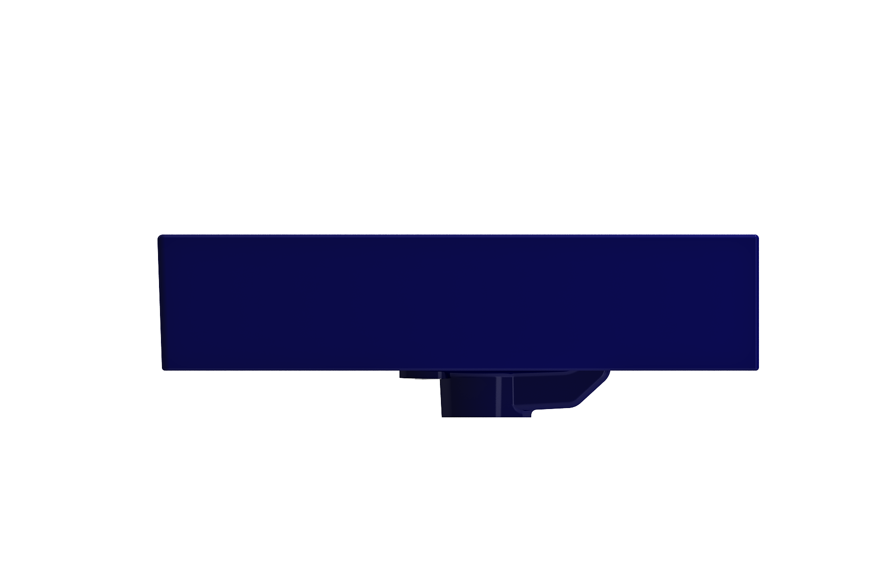 BOCCHI Milano 24" Rectangle Wallmount Fireclay Bathroom Sink, Sapphire Blue, Single Faucet Hole, 1376-010-0126