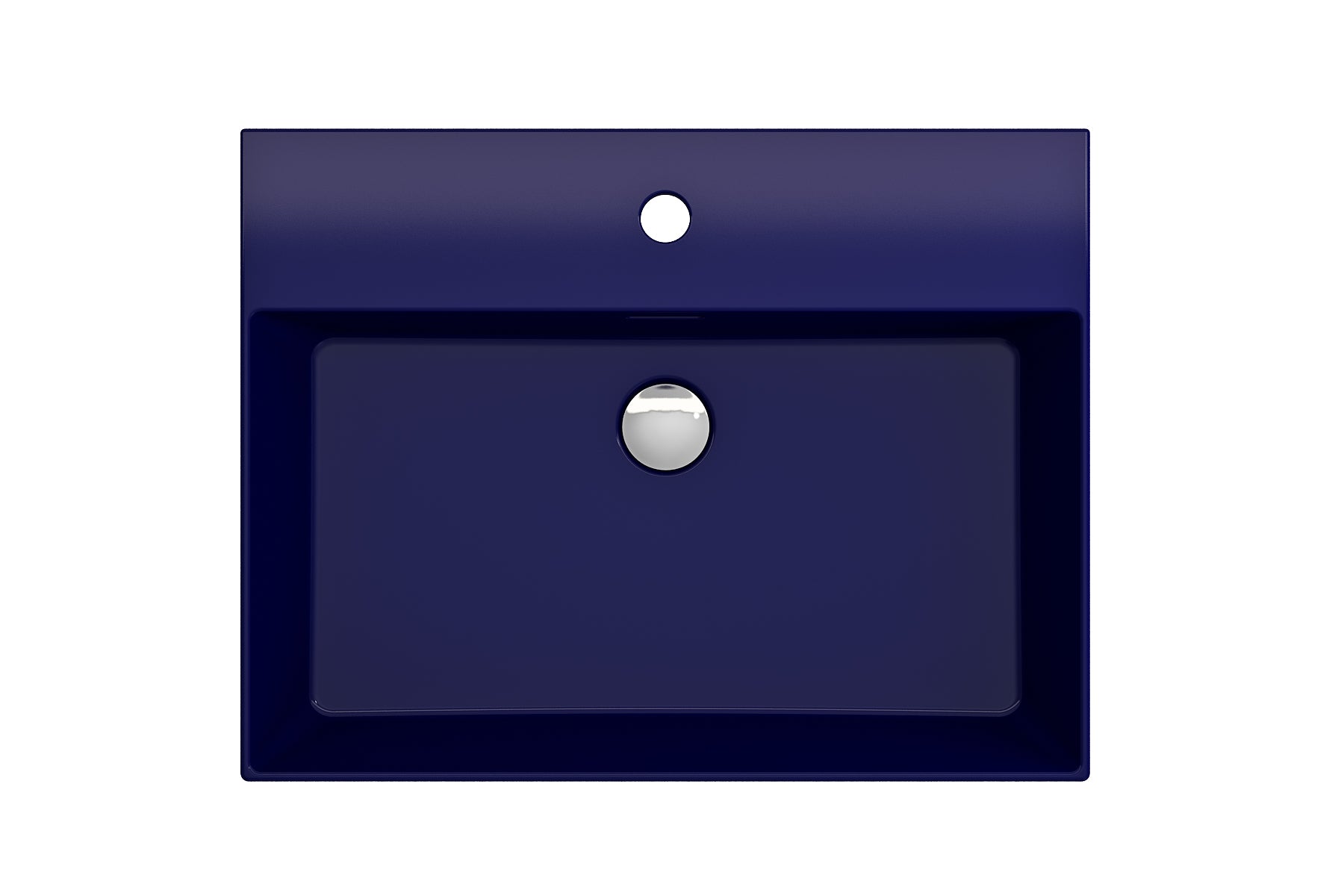 BOCCHI Milano 24" Rectangle Wallmount Fireclay Bathroom Sink, Sapphire Blue, Single Faucet Hole, 1376-010-0126