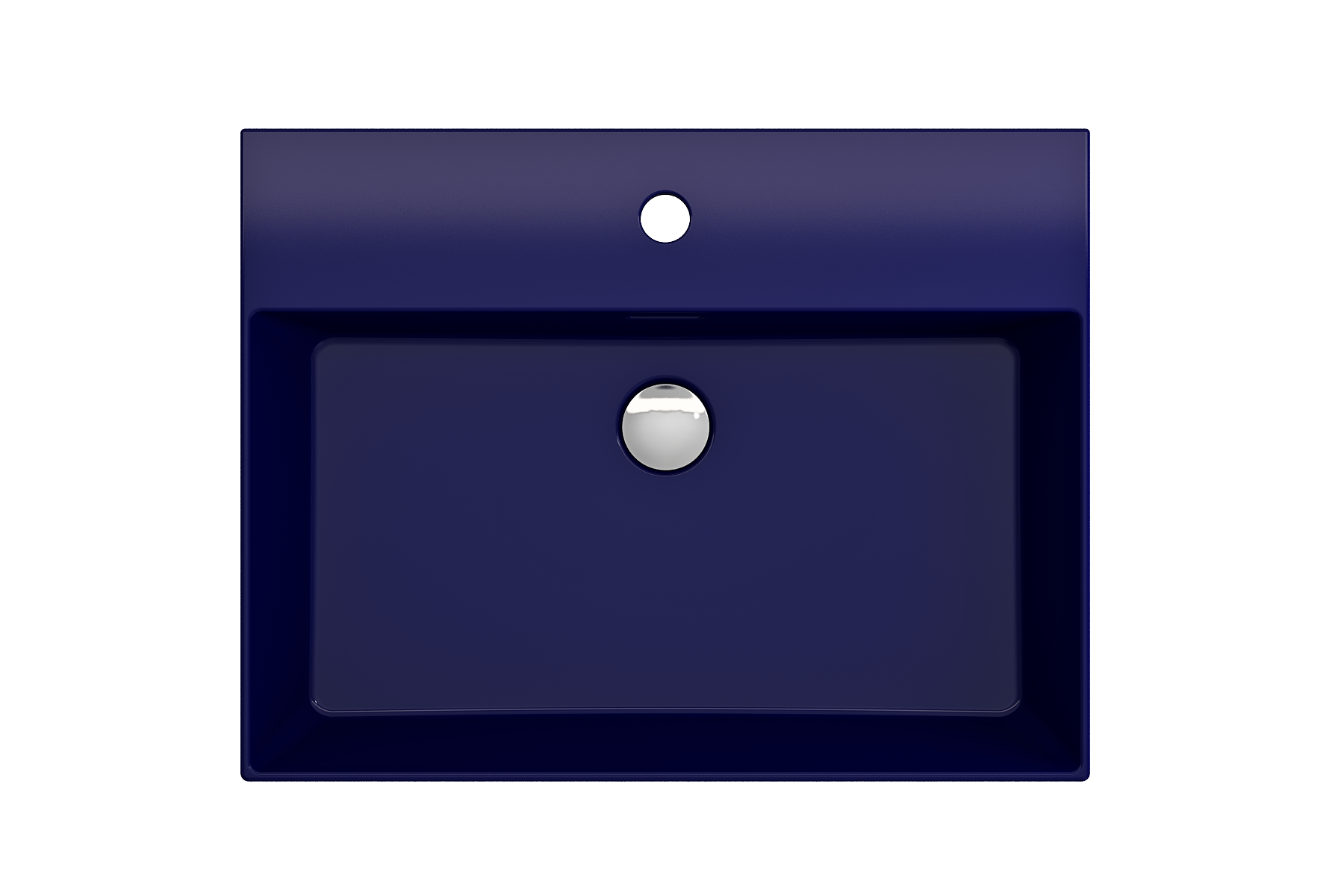 BOCCHI Milano 24" Rectangle Wallmount Fireclay Bathroom Sink, Sapphire Blue, Single Faucet Hole, 1376-010-0126