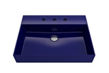 BOCCHI Milano 24" Rectangle Wallmount Fireclay Bathroom Sink, Sapphire Blue, 3 Faucet Hole, 1376-010-0127