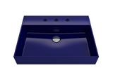 BOCCHI Milano 24" Rectangle Wallmount Fireclay Bathroom Sink, Sapphire Blue, 3 Faucet Hole, 1376-010-0127