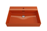 BOCCHI Milano 24" Rectangle Wallmount Fireclay Bathroom Sink, Orange, Single Faucet Hole, 1376-012-0126