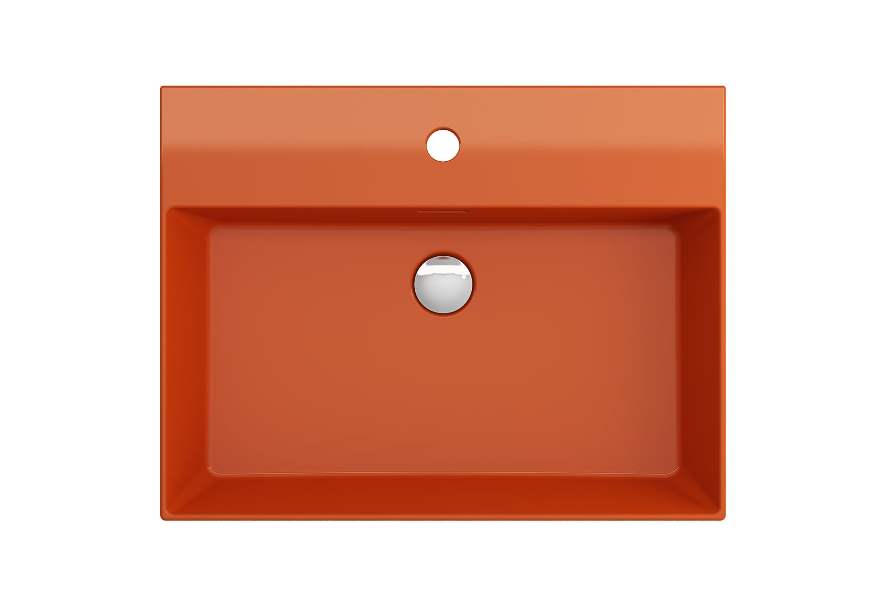 BOCCHI Milano 24" Rectangle Wallmount Fireclay Bathroom Sink, Orange, Single Faucet Hole, 1376-012-0126