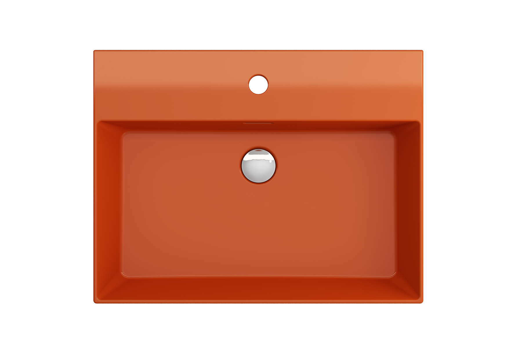 BOCCHI Milano 24" Rectangle Wallmount Fireclay Bathroom Sink, Orange, Single Faucet Hole, 1376-012-0126
