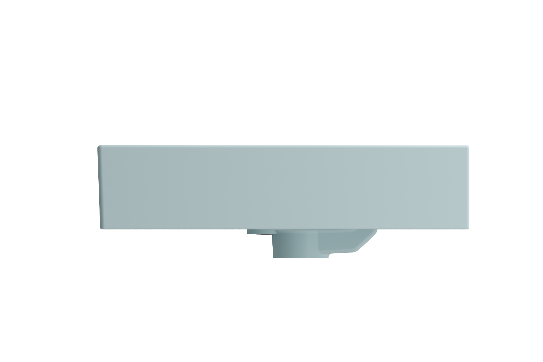BOCCHI Milano 24" Rectangle Wallmount Fireclay Bathroom Sink, Matte Ice Blue, 3 Faucet Hole, 1376-029-0127