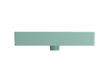 BOCCHI Milano 24" Rectangle Wallmount Fireclay Bathroom Sink, Matte Mint Green, Single Faucet Hole, 1376-033-0126