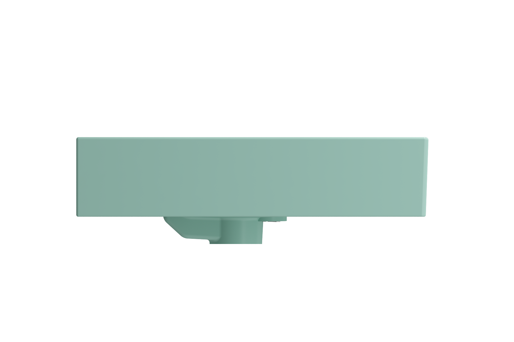 BOCCHI Milano 24" Rectangle Wallmount Fireclay Bathroom Sink, Matte Mint Green, Single Faucet Hole, 1376-033-0126