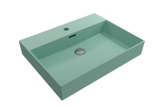 BOCCHI Milano 24" Rectangle Wallmount Fireclay Bathroom Sink, Matte Mint Green, Single Faucet Hole, 1376-033-0126