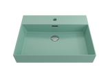 BOCCHI Milano 24" Rectangle Wallmount Fireclay Bathroom Sink, Matte Mint Green, Single Faucet Hole, 1376-033-0126