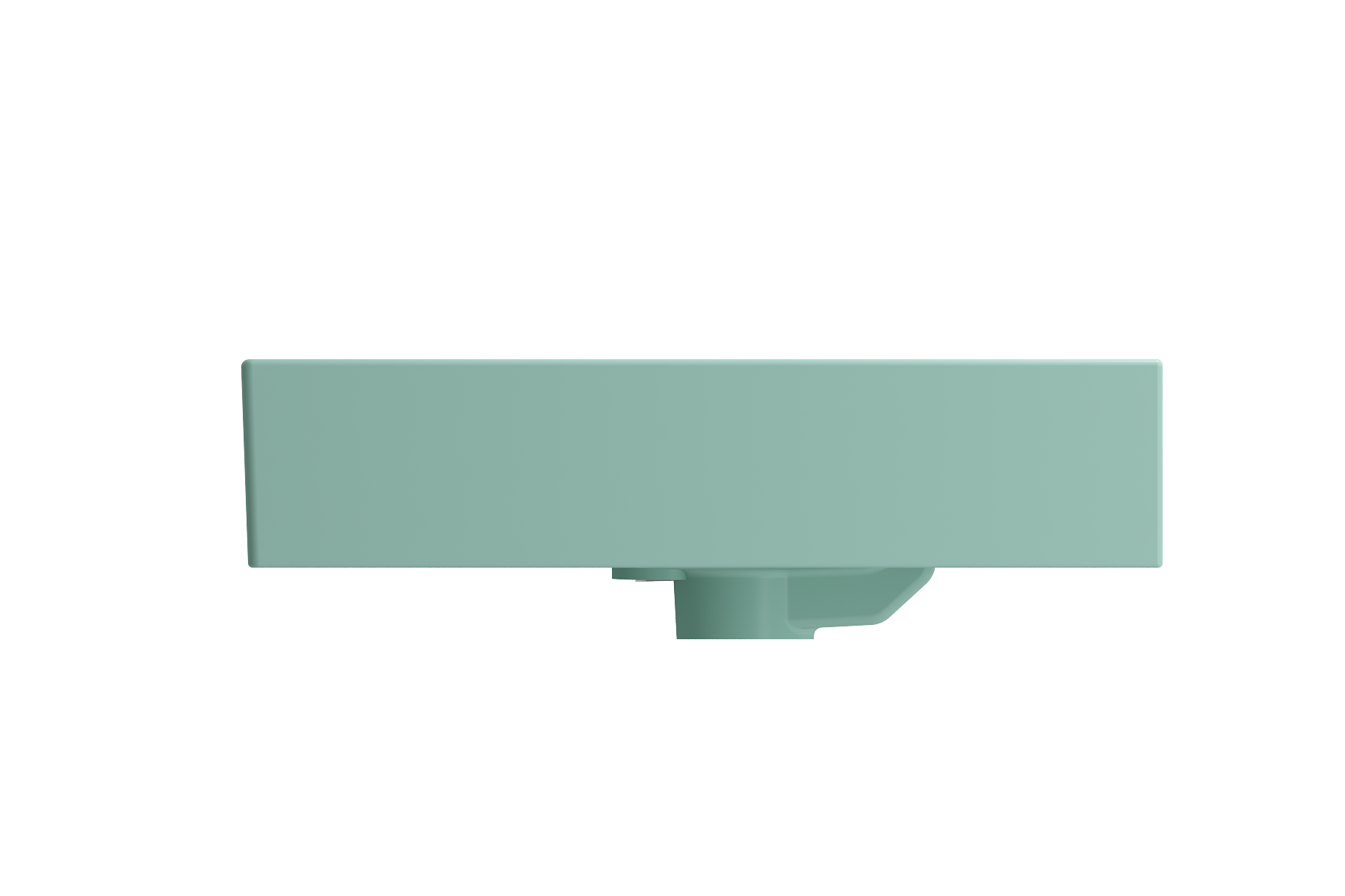 BOCCHI Milano 24" Rectangle Wallmount Fireclay Bathroom Sink, Matte Mint Green, Single Faucet Hole, 1376-033-0126