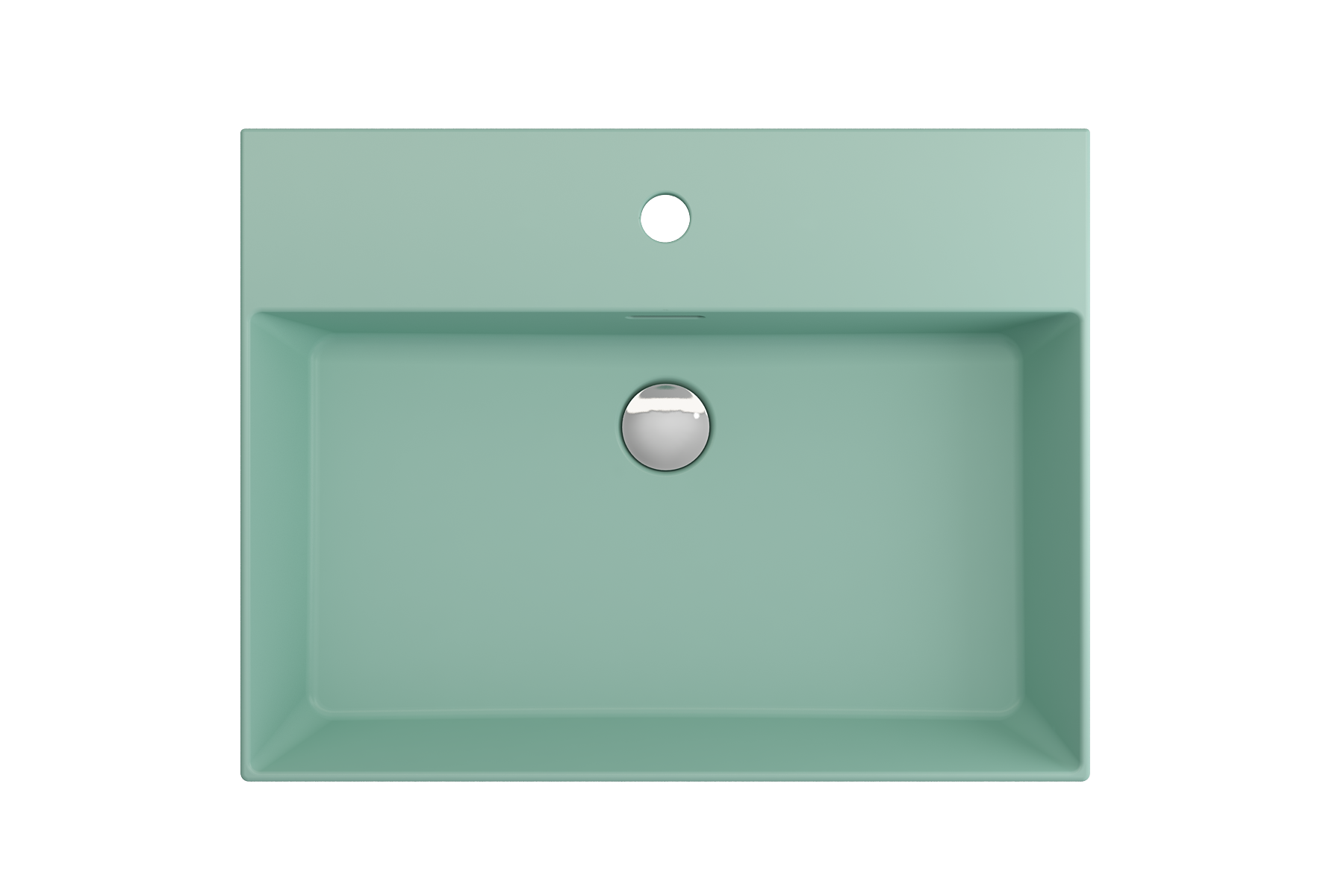 BOCCHI Milano 24" Rectangle Wallmount Fireclay Bathroom Sink, Matte Mint Green, Single Faucet Hole, 1376-033-0126