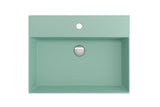 BOCCHI Milano 24" Rectangle Wallmount Fireclay Bathroom Sink, Matte Mint Green, Single Faucet Hole, 1376-033-0126