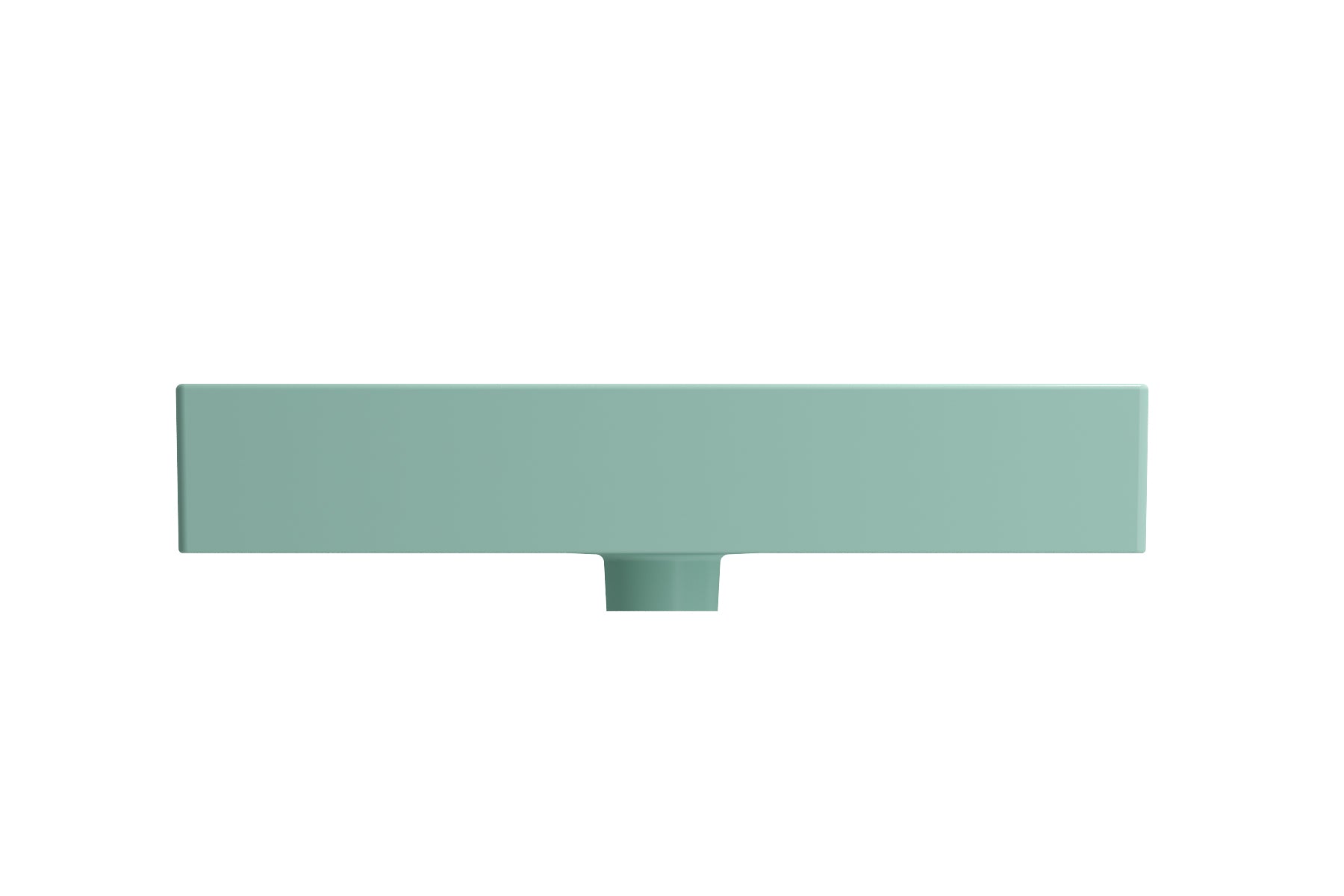 BOCCHI Milano 24" Rectangle Wallmount Fireclay Bathroom Sink, Matte Mint Green, 3 Faucet Hole, 1376-033-0127