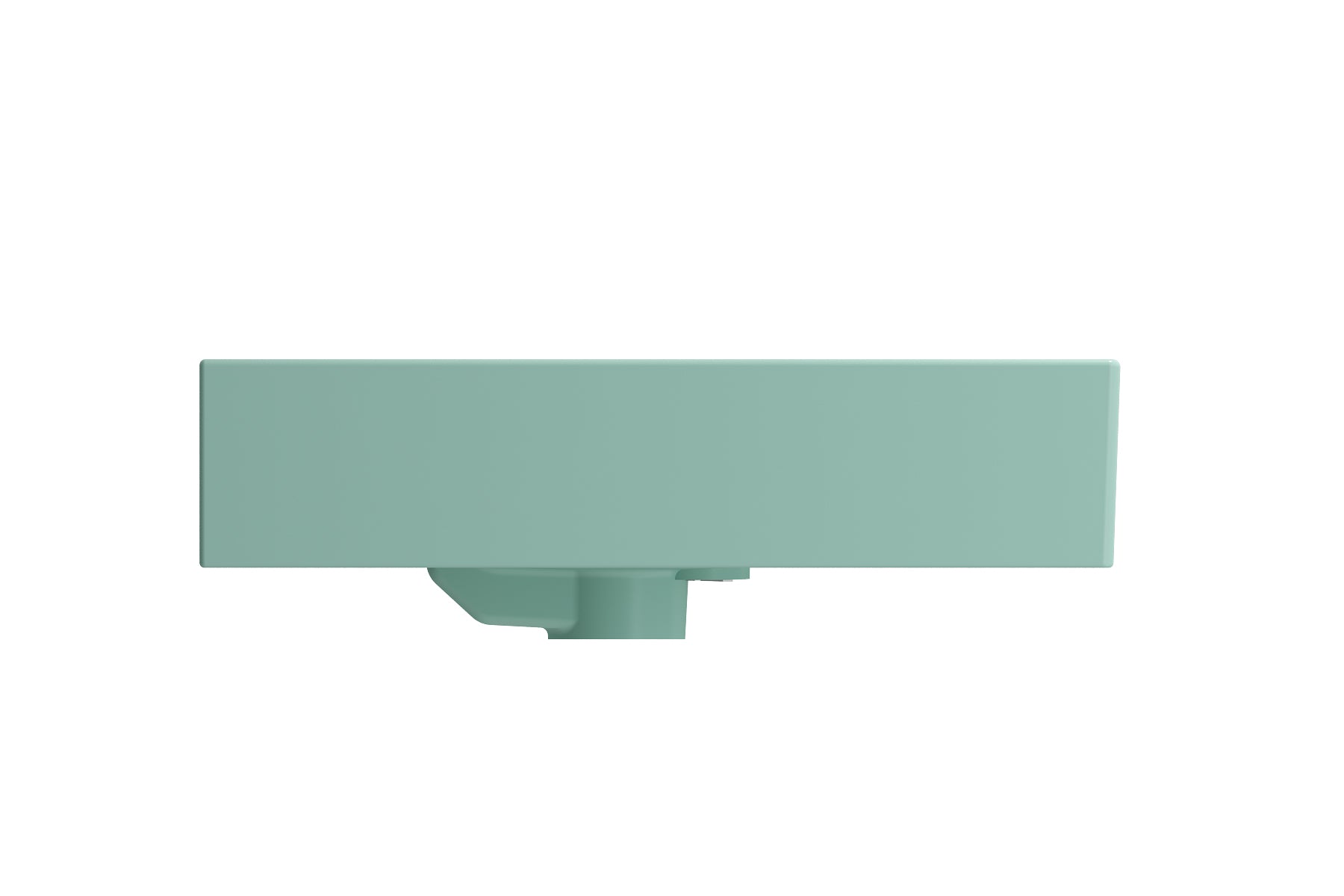 BOCCHI Milano 24" Rectangle Wallmount Fireclay Bathroom Sink, Matte Mint Green, 3 Faucet Hole, 1376-033-0127