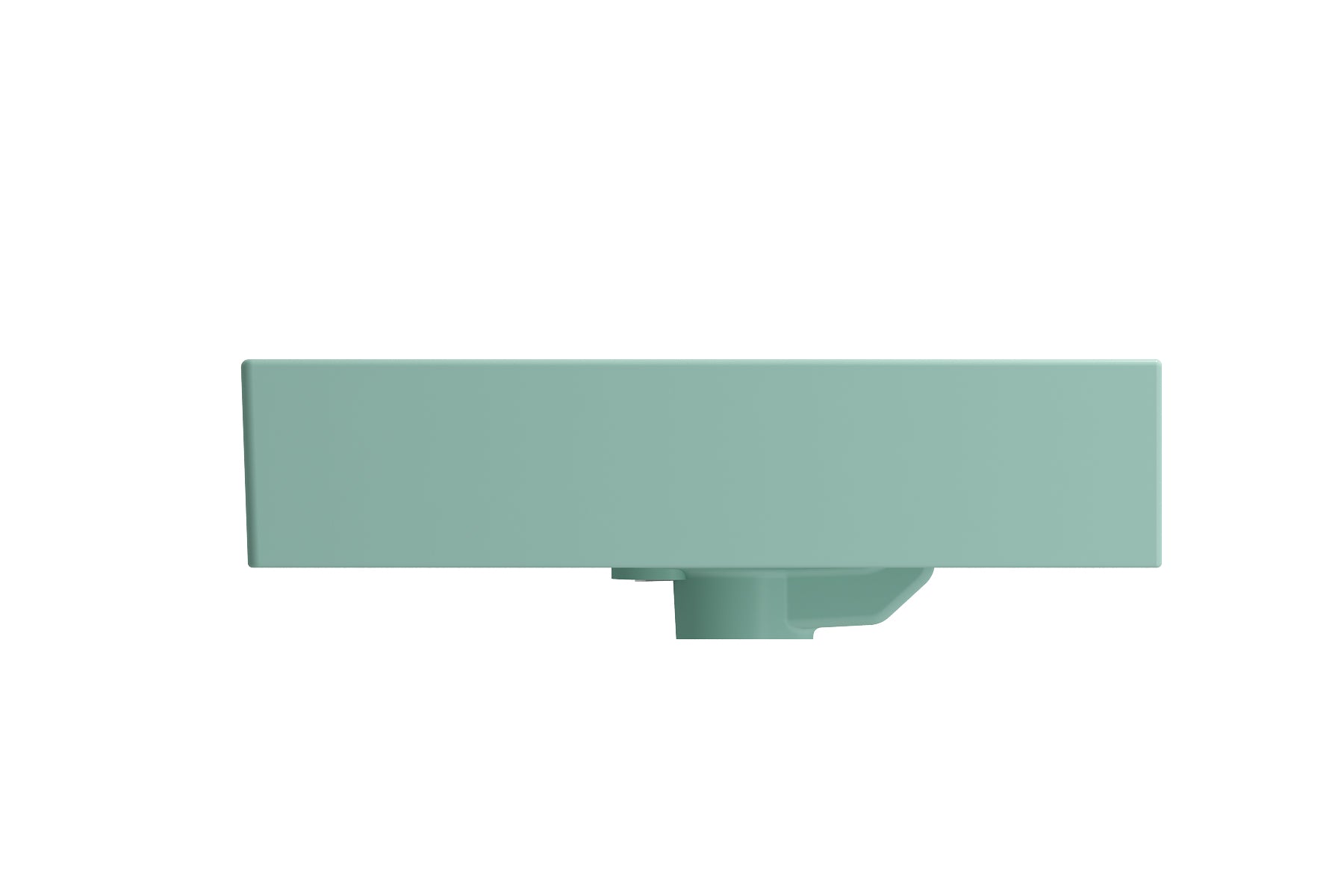 BOCCHI Milano 24" Rectangle Wallmount Fireclay Bathroom Sink, Matte Mint Green, 3 Faucet Hole, 1376-033-0127