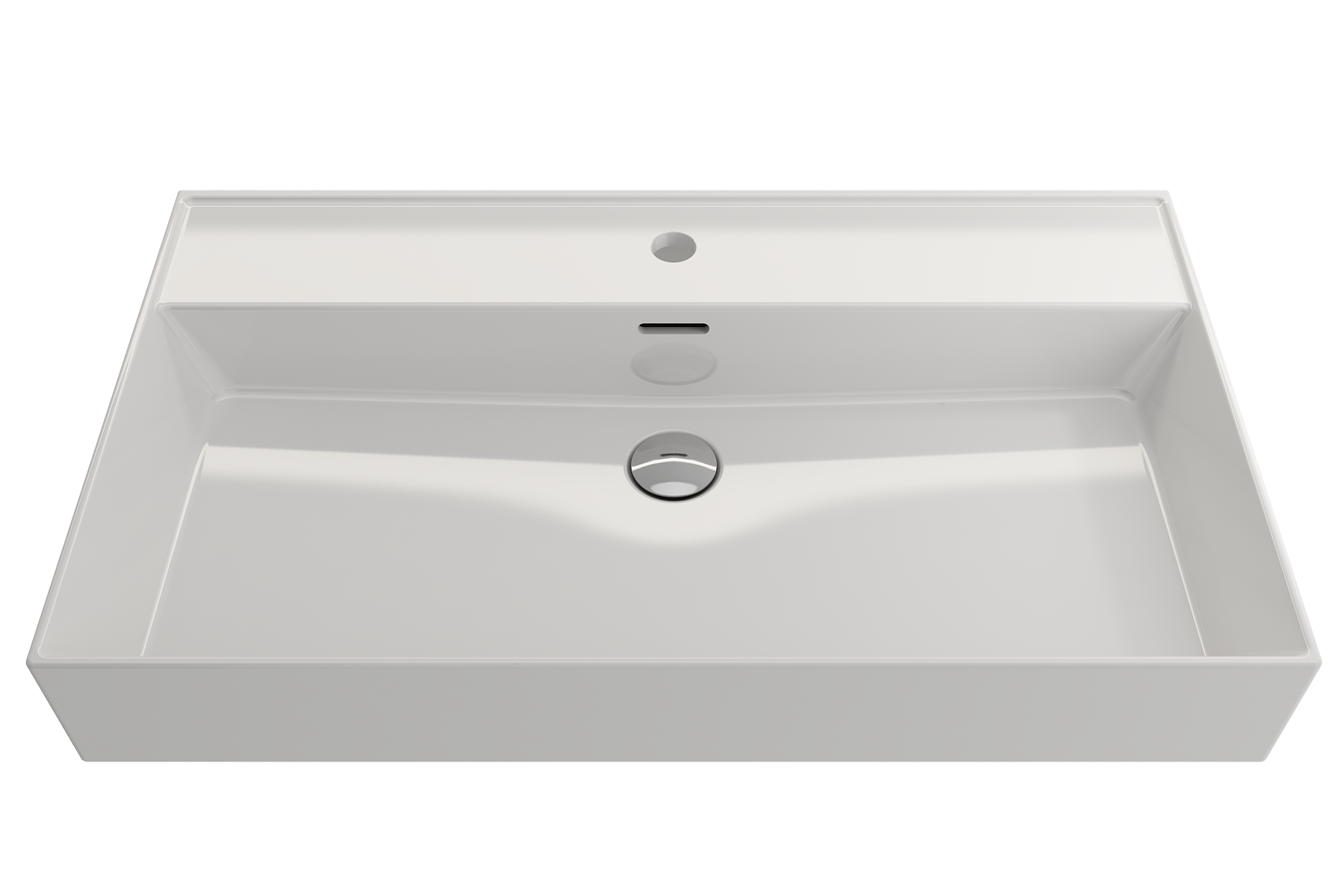 BOCCHI Milano 32" Rectangle Wallmount Fireclay Bathroom Sink, White, Single Faucet Hole, 1377-001-0126