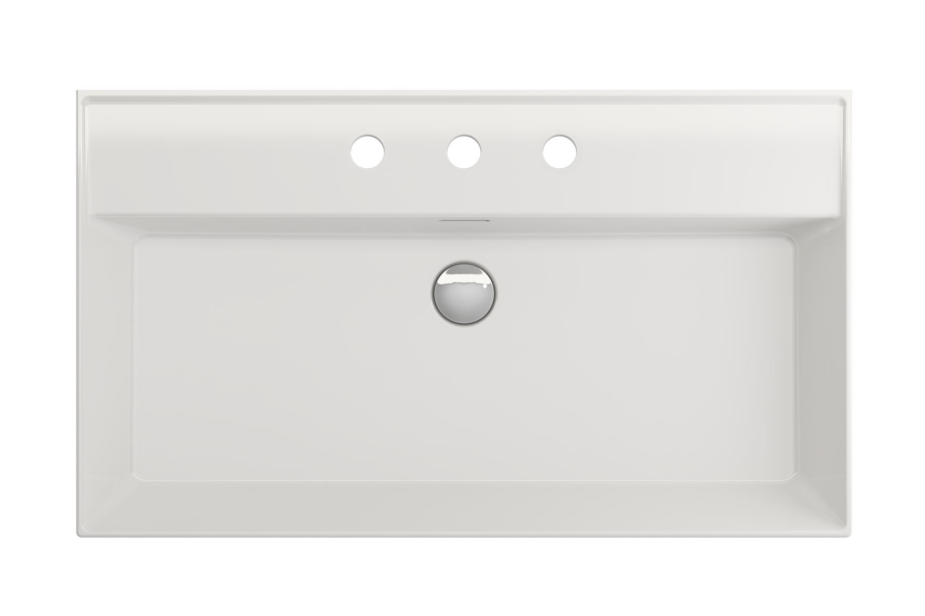 BOCCHI Milano 32" Rectangle Wallmount Fireclay Bathroom Sink, White, 3 Faucet Hole, 1377-001-0127