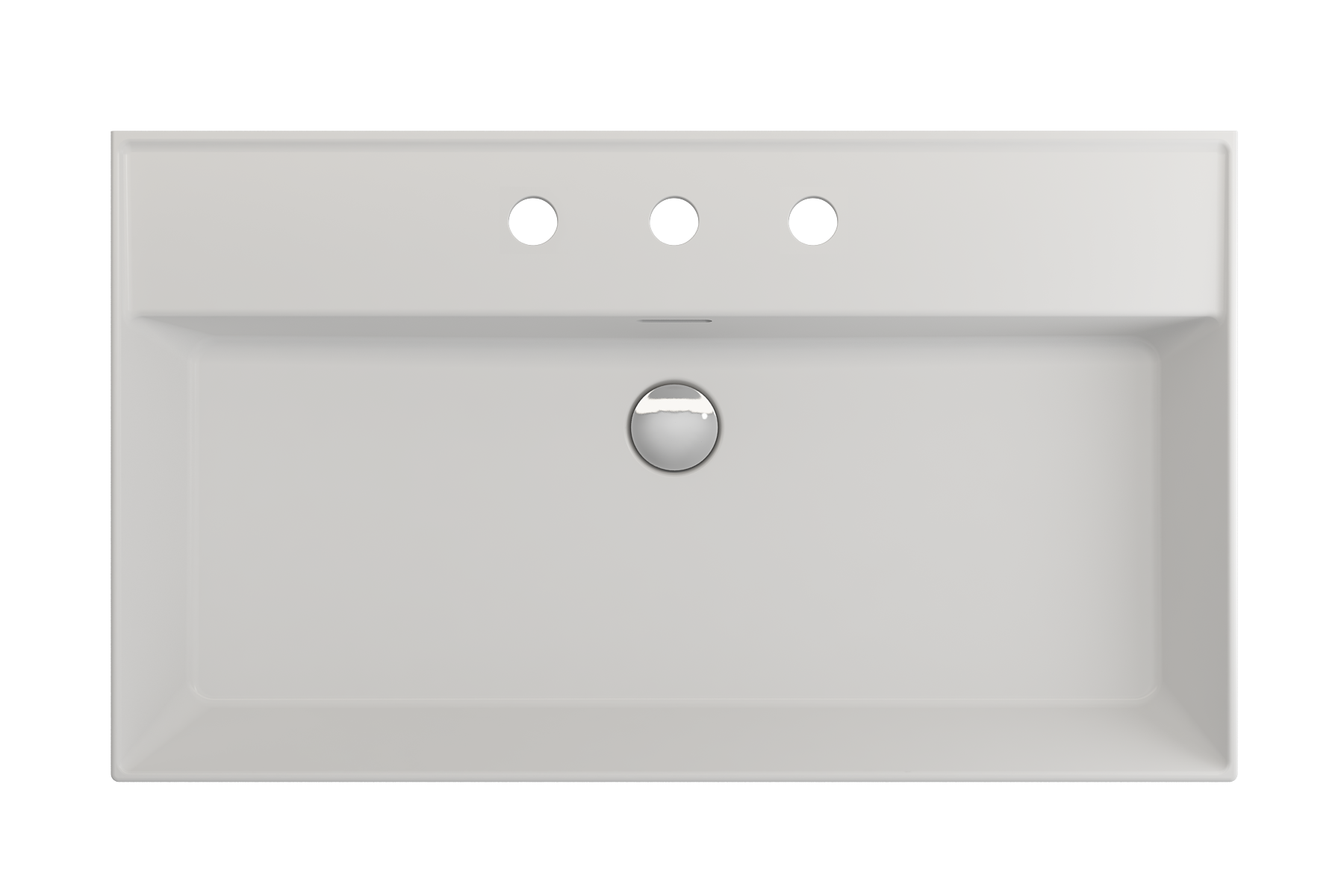 BOCCHI Milano 32" Rectangle Wallmount Fireclay Bathroom Sink, Matte White, 3 Faucet Hole, 1377-002-0127