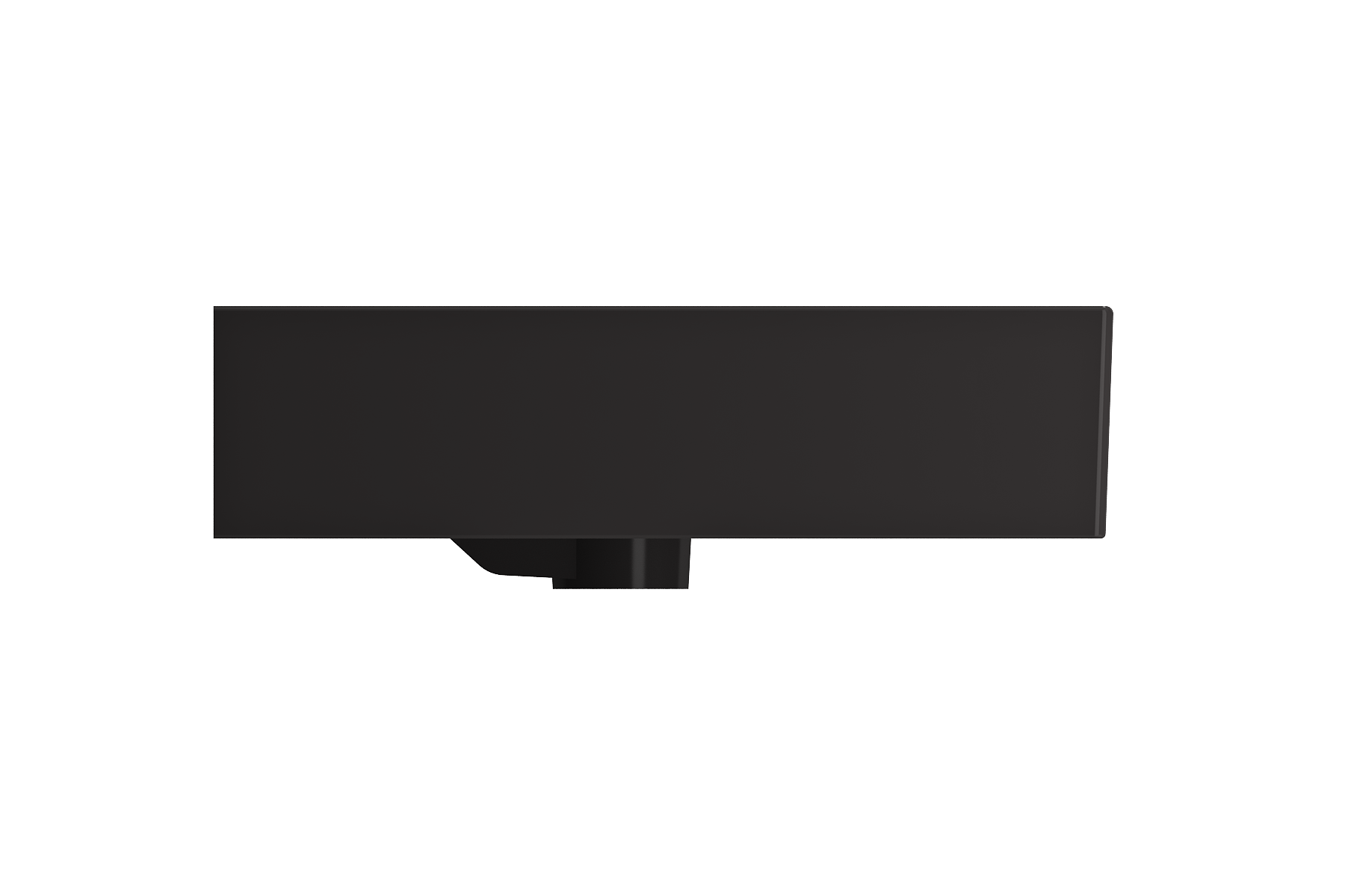 BOCCHI Milano 32" Rectangle Wallmount Fireclay Bathroom Sink, Matte Black, Single Faucet Hole, 1377-004-0126