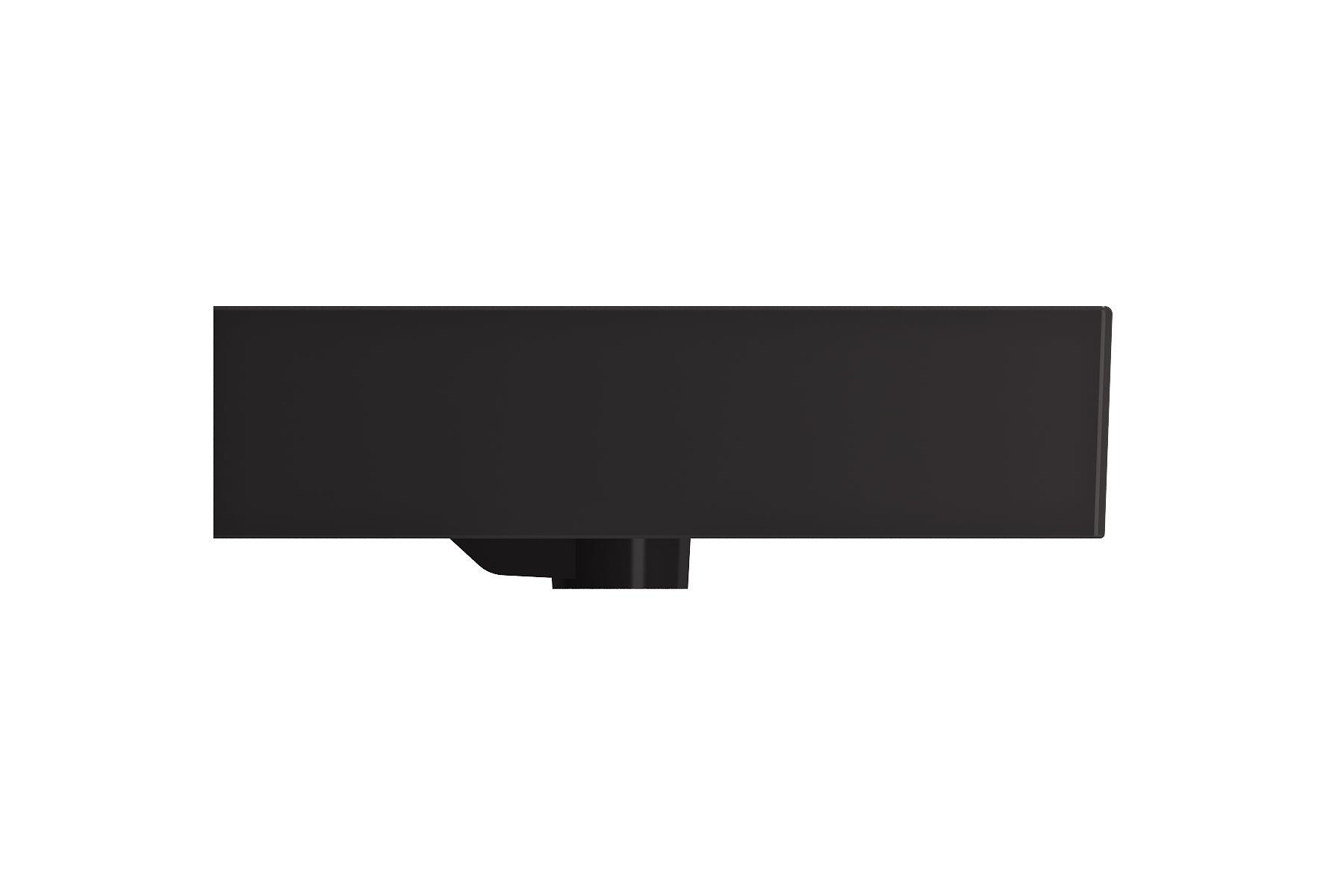 BOCCHI Milano 32" Rectangle Wallmount Fireclay Bathroom Sink, Matte Black, 3 Faucet Hole, 1377-004-0127