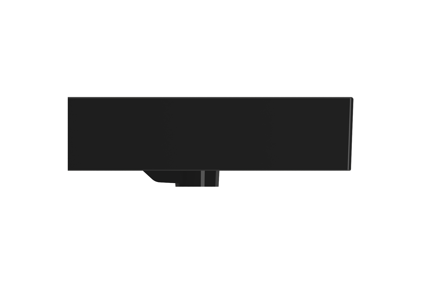 BOCCHI Milano 32" Rectangle Wallmount Fireclay Bathroom Sink, Black, Single Faucet Hole, 1377-005-0126