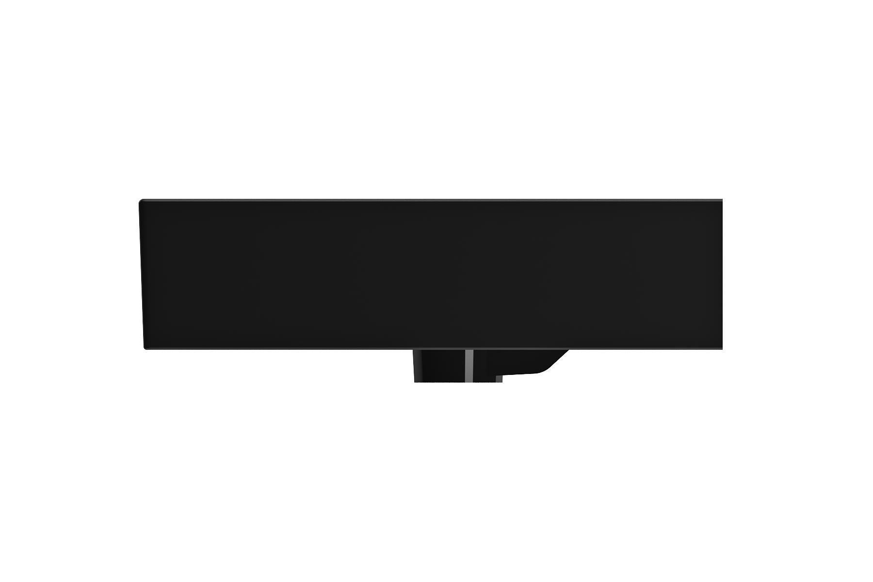BOCCHI Milano 32" Rectangle Wallmount Fireclay Bathroom Sink, Black, Single Faucet Hole, 1377-005-0126