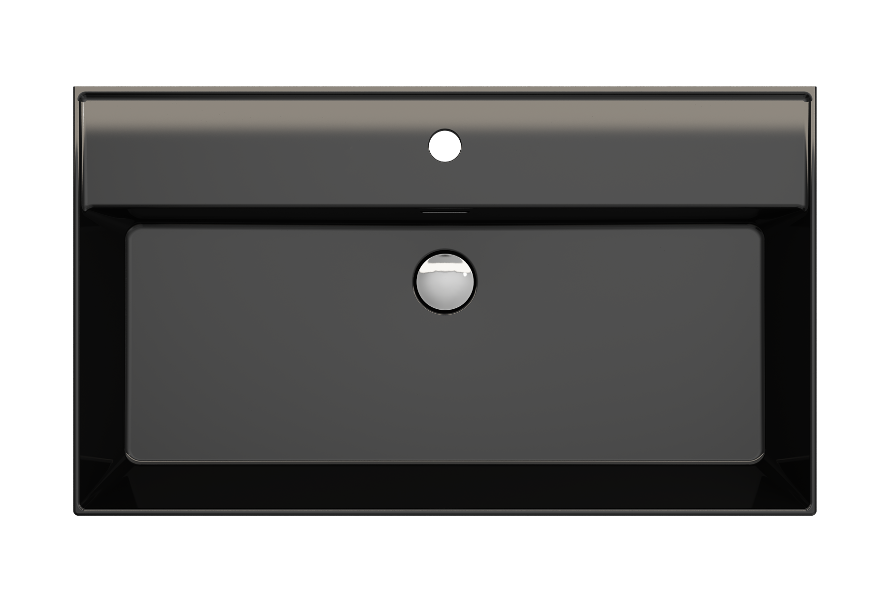 BOCCHI Milano 32" Rectangle Wallmount Fireclay Bathroom Sink, Black, Single Faucet Hole, 1377-005-0126