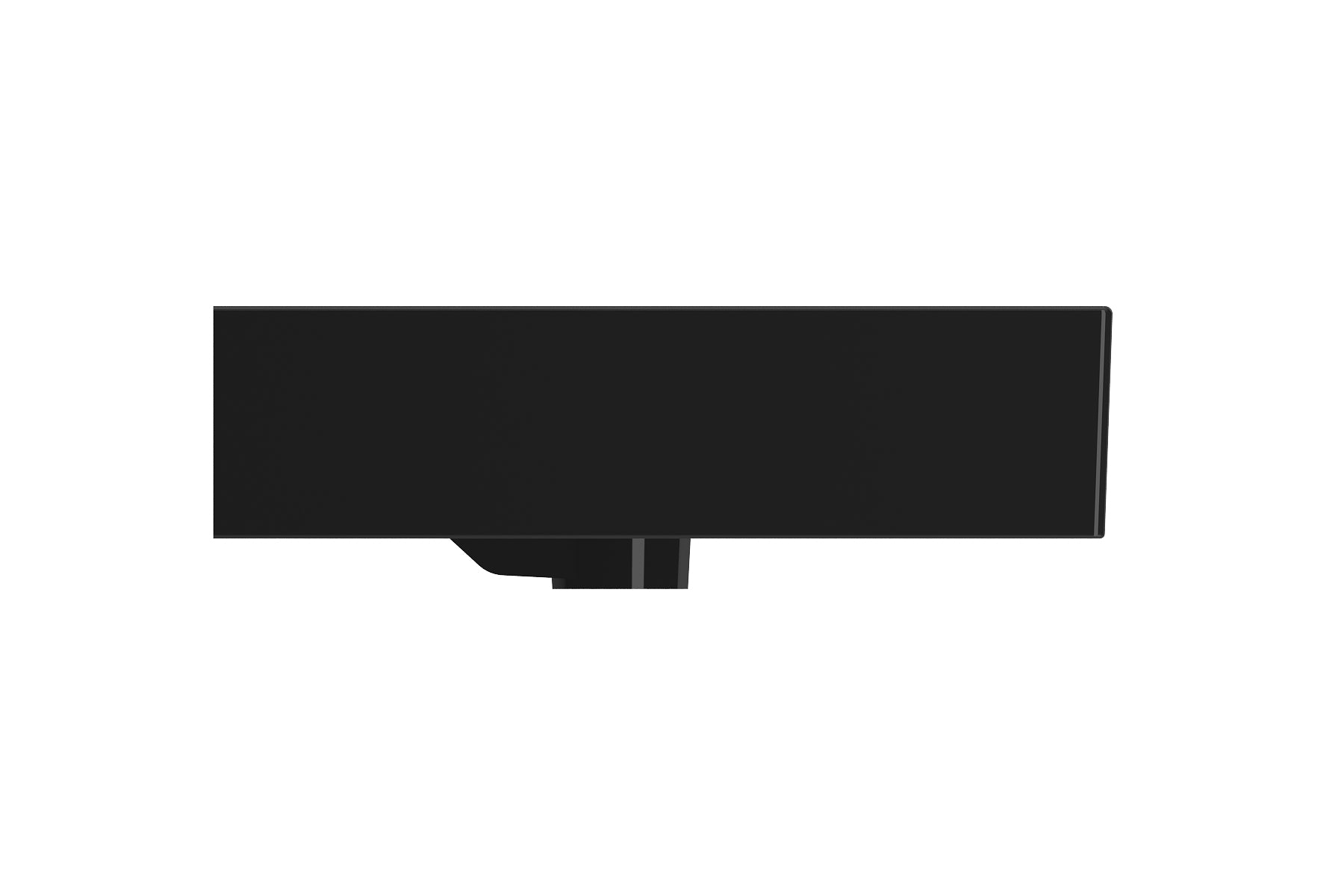 BOCCHI Milano 32" Rectangle Wallmount Fireclay Bathroom Sink, Black, 3 Faucet Hole, 1377-005-0127