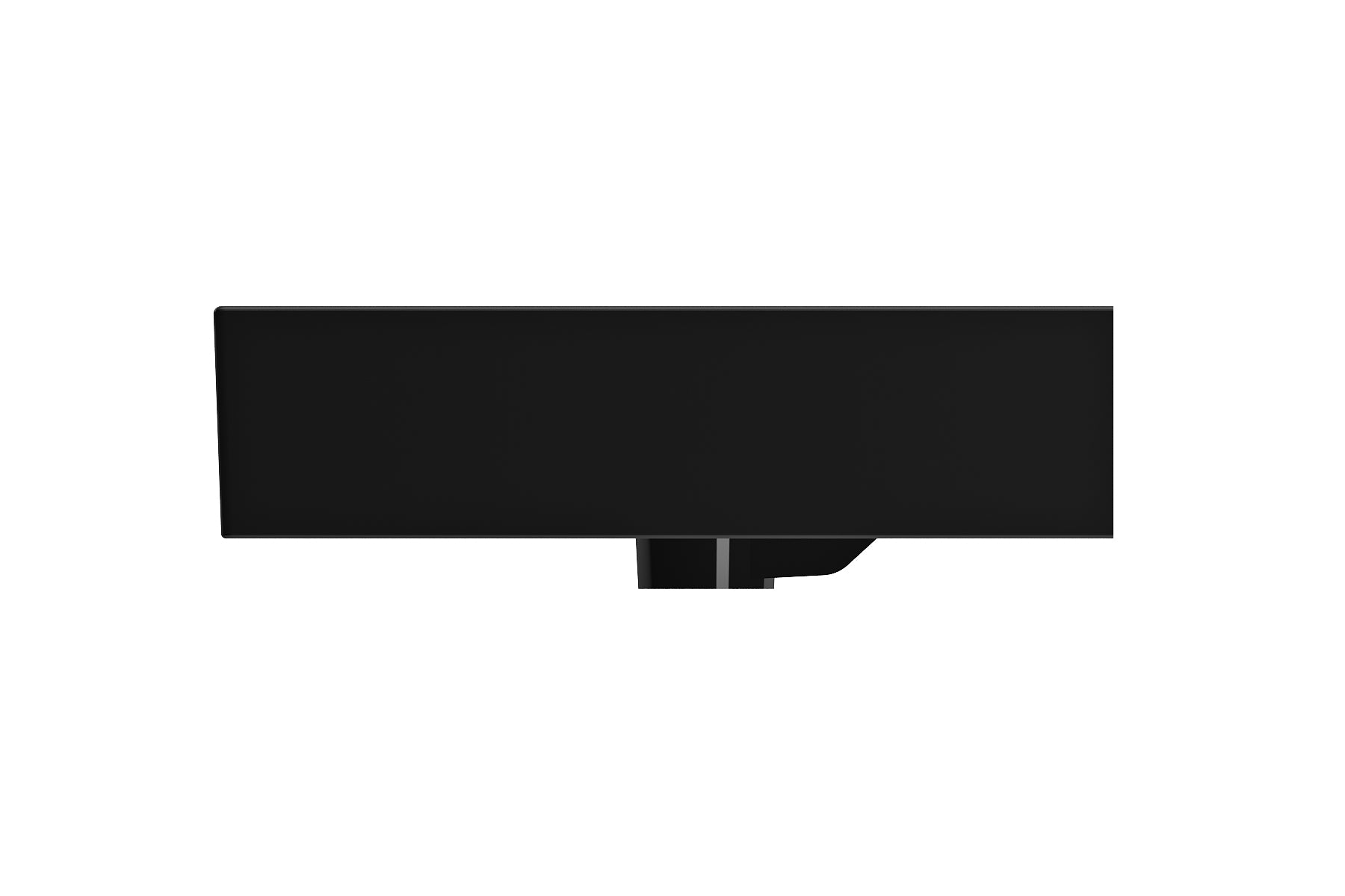 BOCCHI Milano 32" Rectangle Wallmount Fireclay Bathroom Sink, Black, 3 Faucet Hole, 1377-005-0127