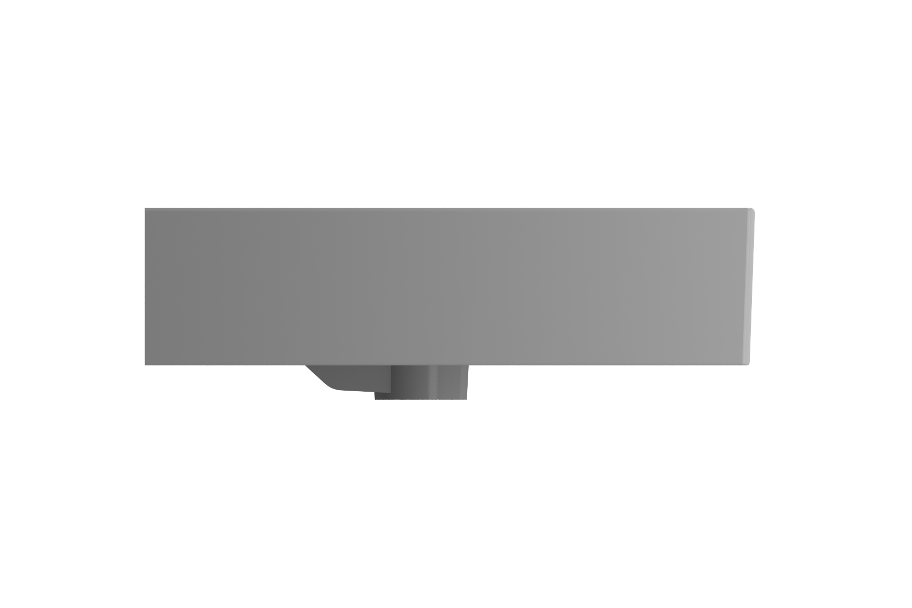 BOCCHI Milano 32" Rectangle Wallmount Fireclay Bathroom Sink, Matte Gray, Single Faucet Hole, 1377-006-0126