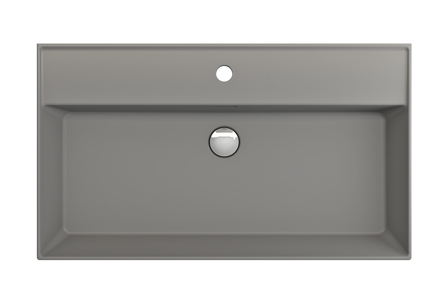 BOCCHI Milano 32" Rectangle Wallmount Fireclay Bathroom Sink, Matte Gray, Single Faucet Hole, 1377-006-0126
