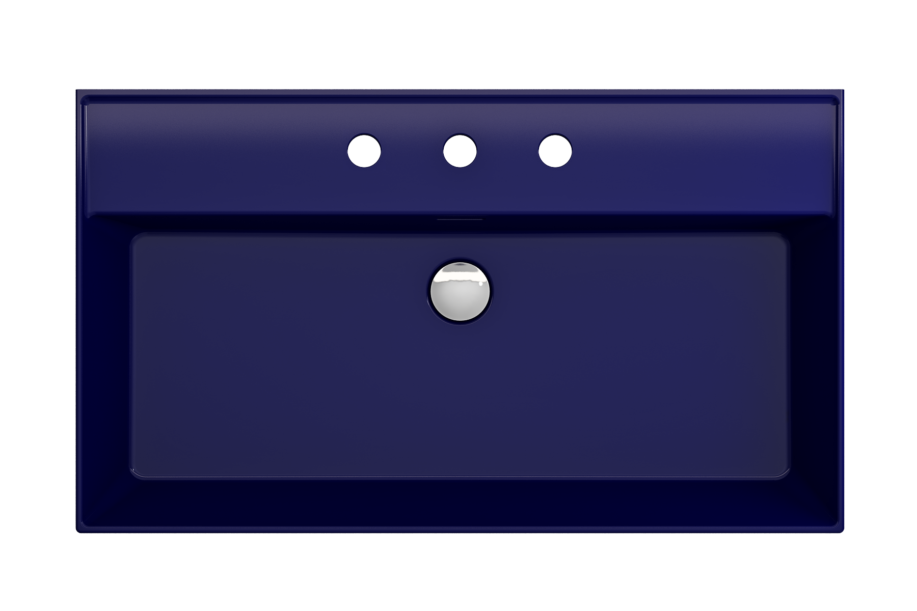 BOCCHI Milano 32" Rectangle Wallmount Fireclay Bathroom Sink, Sapphire Blue, 3 Faucet Hole, 1377-010-0127