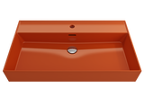 BOCCHI Milano 32" Rectangle Wallmount Fireclay Bathroom Sink, Orange, Single Faucet Hole, 1377-012-0126