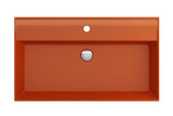 BOCCHI Milano 32" Rectangle Wallmount Fireclay Bathroom Sink, Orange, Single Faucet Hole, 1377-012-0126