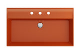 BOCCHI Milano 32" Rectangle Wallmount Fireclay Bathroom Sink, Orange, 3 Faucet Hole, 1377-012-0127