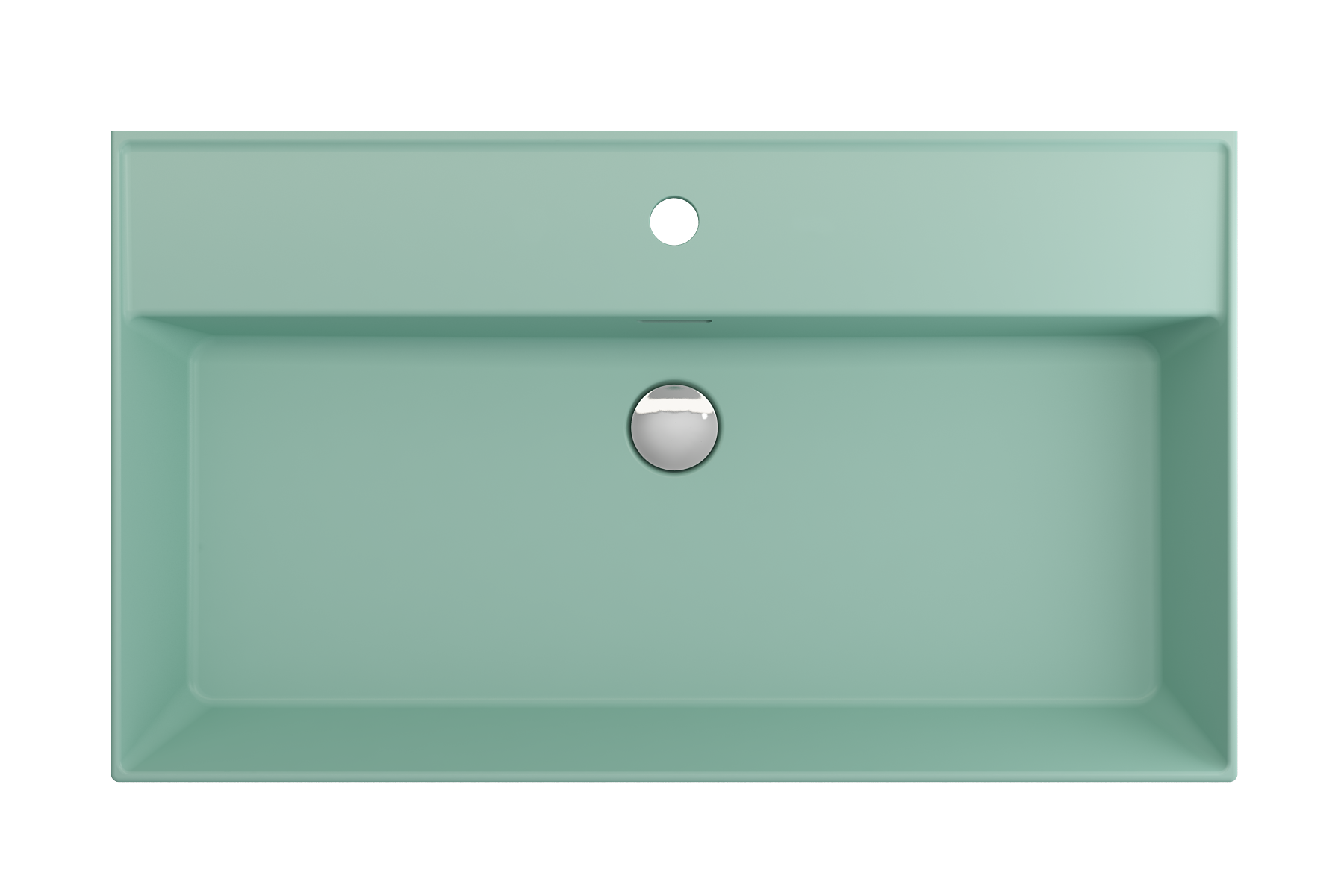 BOCCHI Milano 32" Rectangle Wallmount Fireclay Bathroom Sink, Matte Mint Green, Single Faucet Hole, 1377-033-0126
