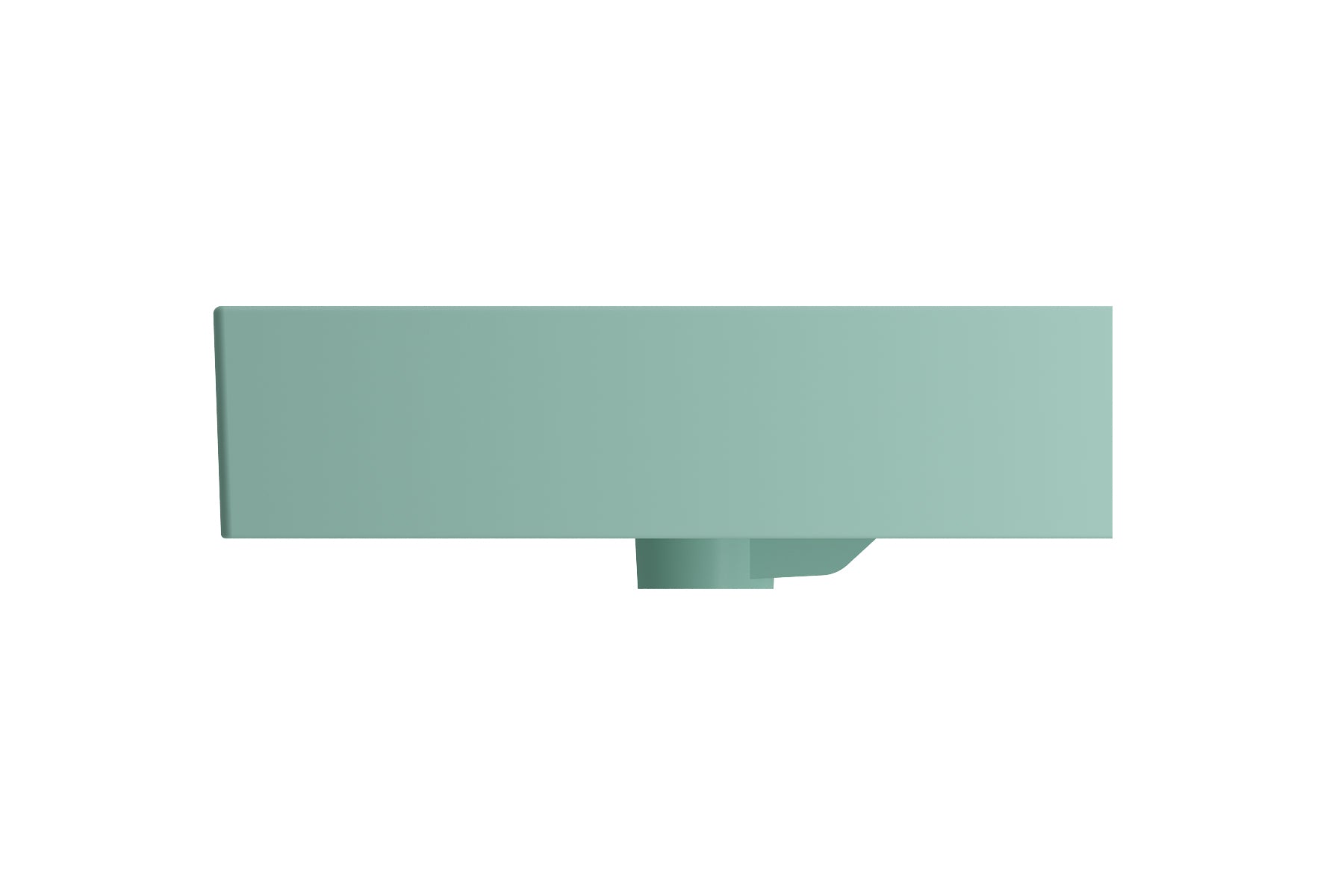 BOCCHI Milano 32" Rectangle Wallmount Fireclay Bathroom Sink, Matte Mint Green, 3 Faucet Hole, 1377-033-0127