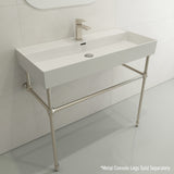 BOCCHI Milano 40" Rectangle Wallmount Fireclay Bathroom Sink, White, Single Faucet Hole, 1378-001-0126