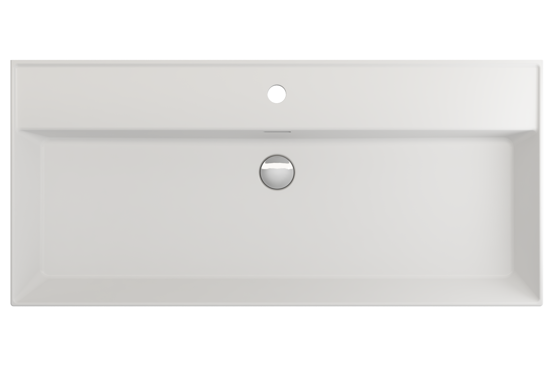 BOCCHI Milano 40" Rectangle Wallmount Fireclay Bathroom Sink, Matte White, Single Faucet Hole, 1378-002-0126
