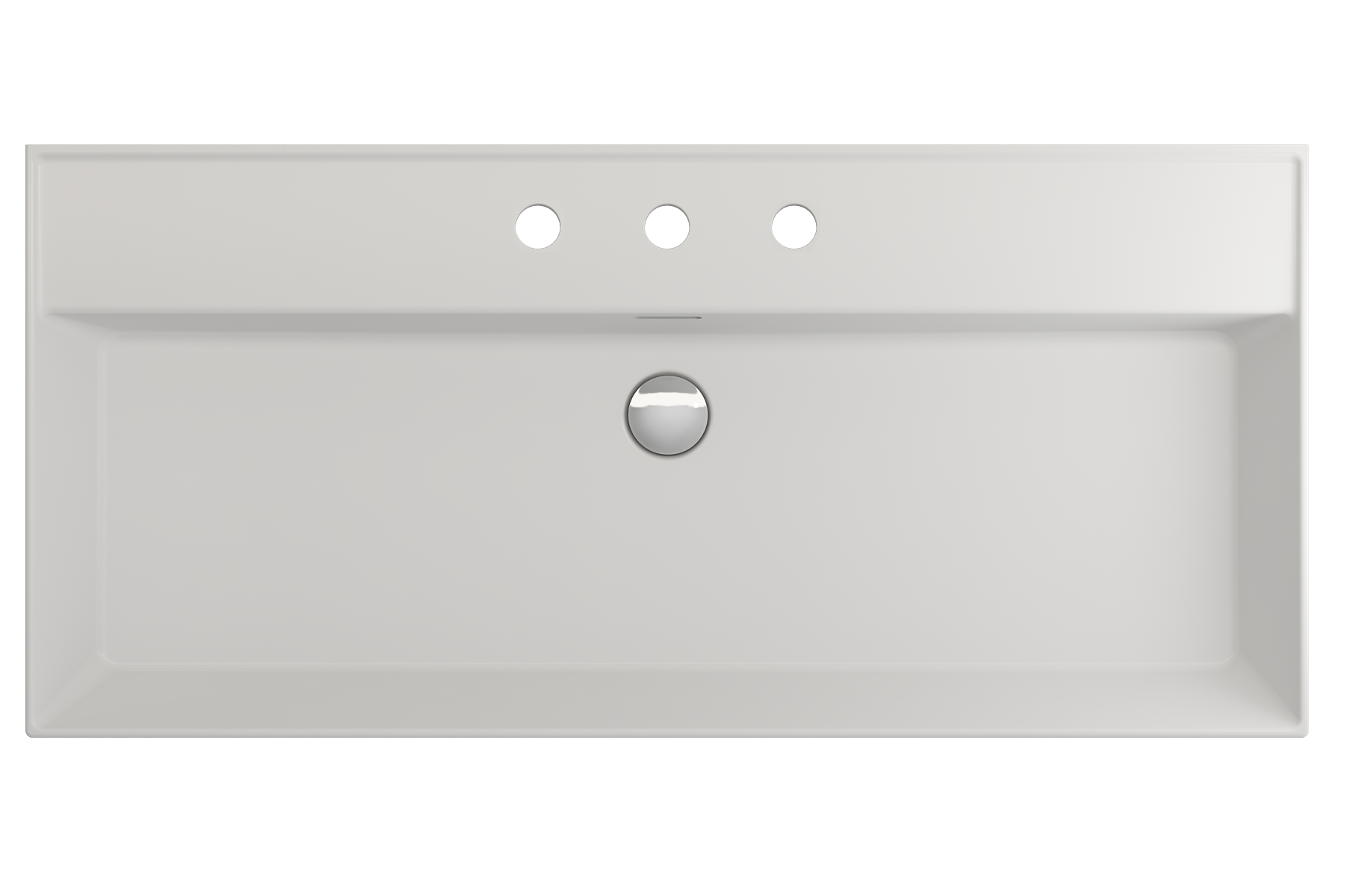 BOCCHI Milano 40" Rectangle Wallmount Fireclay Bathroom Sink, Matte White, 3 Faucet Hole, 1378-002-0127