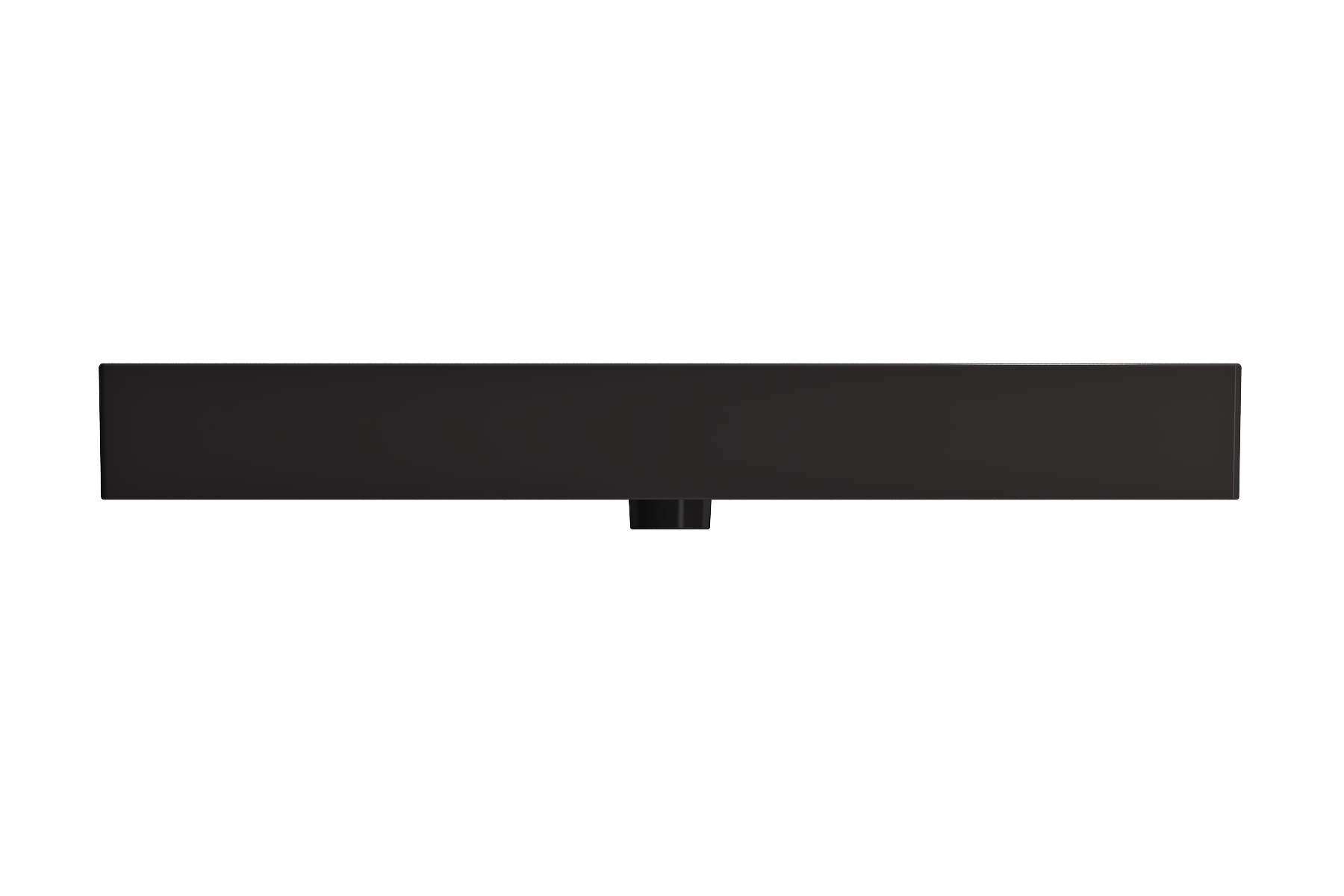 BOCCHI Milano 40" Rectangle Wallmount Fireclay Bathroom Sink, Matte Black, Single Faucet Hole, 1378-004-0126