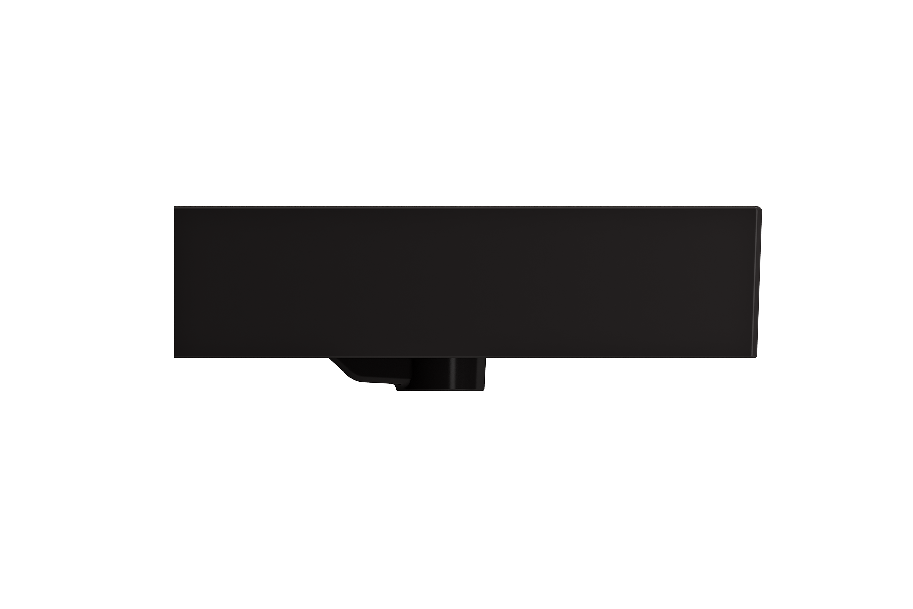 BOCCHI Milano 40" Rectangle Wallmount Fireclay Bathroom Sink, Matte Black, Single Faucet Hole, 1378-004-0126