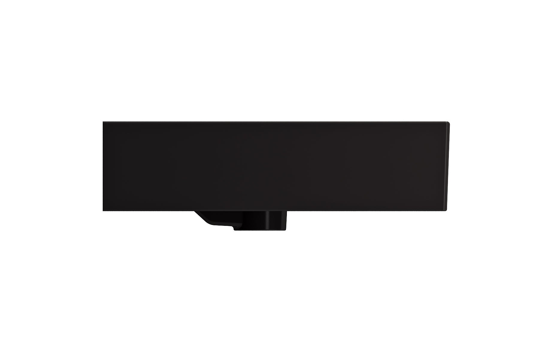BOCCHI Milano 40" Rectangle Wallmount Fireclay Bathroom Sink, Matte Black, 3 Faucet Hole, 1378-004-0127