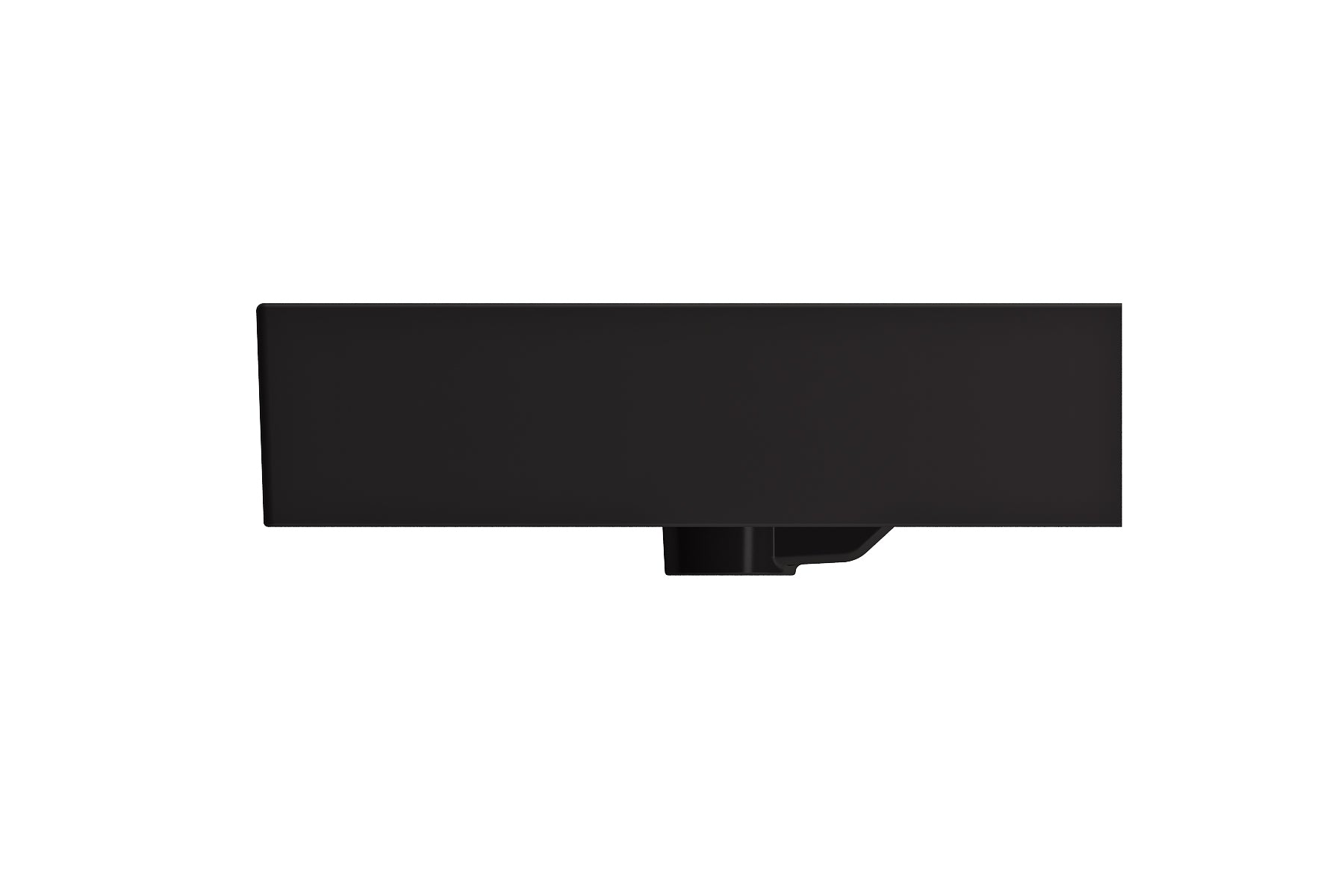 BOCCHI Milano 40" Rectangle Wallmount Fireclay Bathroom Sink, Matte Black, 3 Faucet Hole, 1378-004-0127