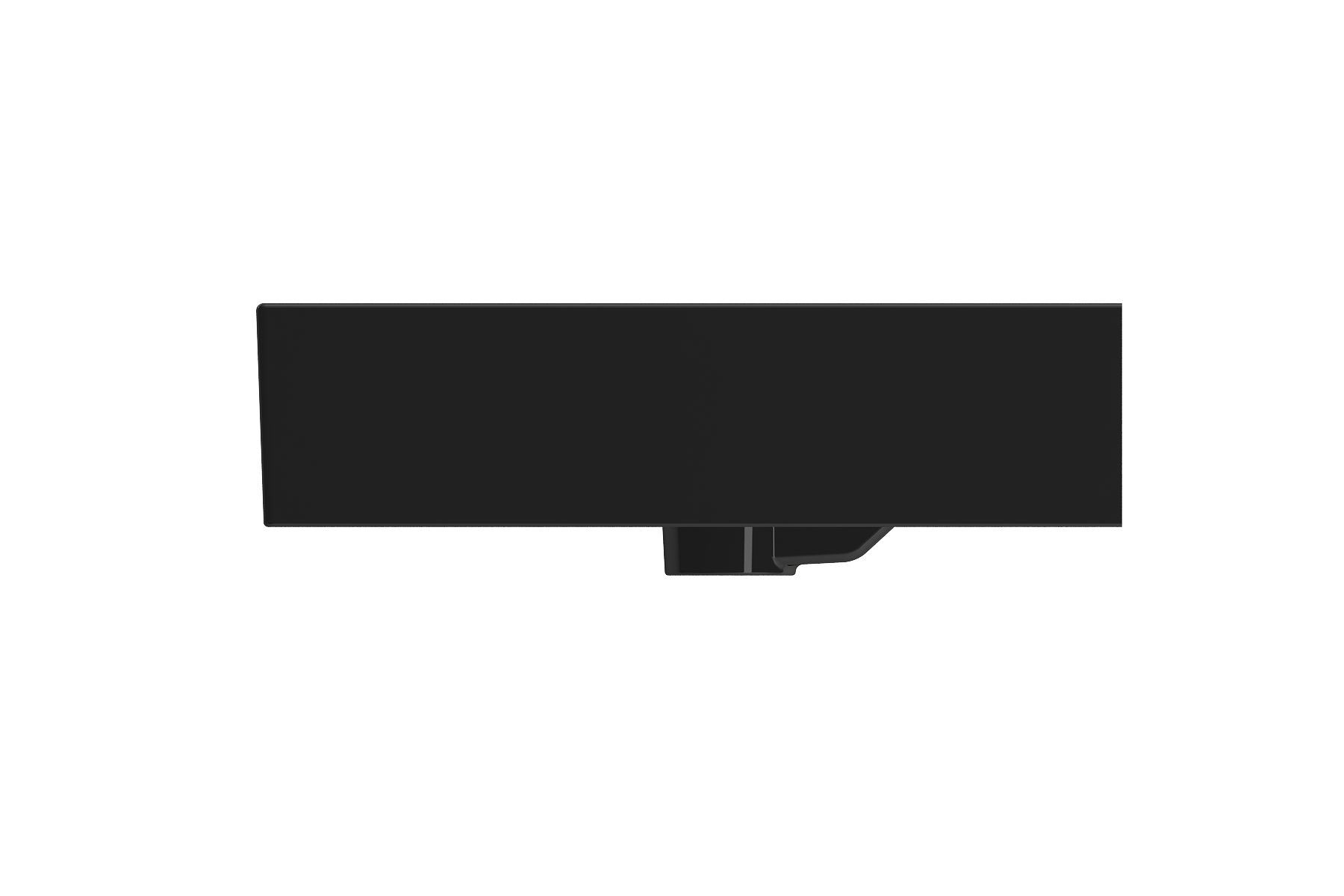 BOCCHI Milano 40" Rectangle Wallmount Fireclay Bathroom Sink, Black, 3 Faucet Hole, 1378-005-0127